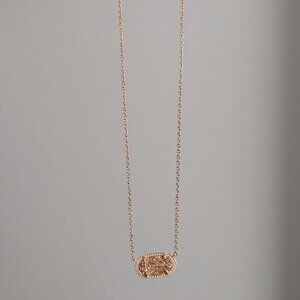 Kendra Scott Elisa Pendant Necklace Rose Gold Drusy